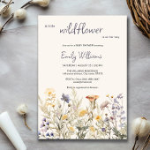 A小さな野花女の子の赤ちゃんシャワーボホフローラ 招待状