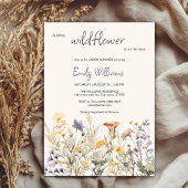 A小さな野花女の子の赤ちゃんシャワーボホフローラ 招待状