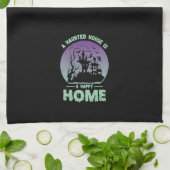 A幽霊のよく出るハウスはハッピーホーム キッチンタオル (折り畳み)