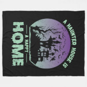 A幽霊のよく出るハウスはハッピーホーム フリースブランケット (正面(横))