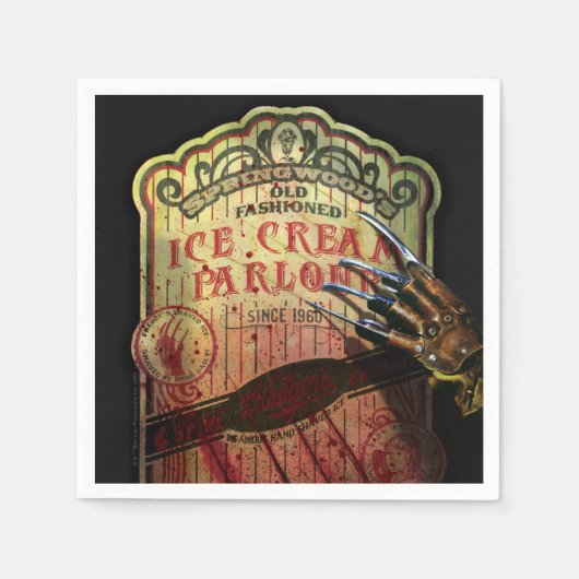 A悪夢オンElm通り | Springwoodのアイスクリーム スタンダードカクテルナプキン (正面)