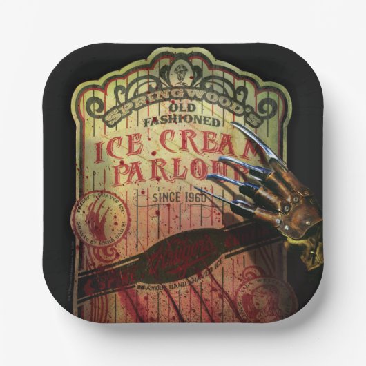 A悪夢オンElm通り | Springwoodのアイスクリーム ペーパープレート (正面)