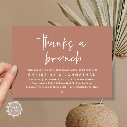 A感謝してい Brunch，ポスモダントの結婚お祝い 招待状