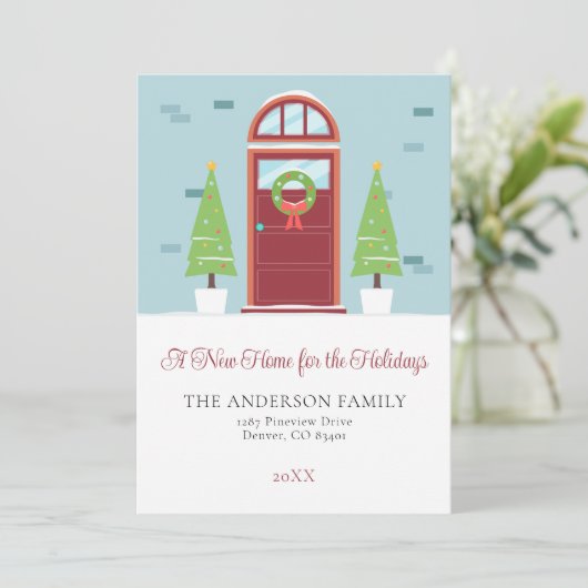 A新しい家で休暇 |クリスマスカード シーズンカード (スタンド正面)