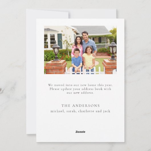 A新しい家で休暇 |クリスマスカード シーズンカード (裏面)