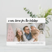 A新しい家で休暇 |写真モダン シーズンカード (スタンド正面)