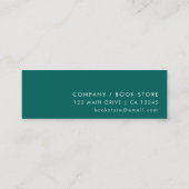 A本は夢だ | ティール（緑がかった色）グリーンミニブックマークカード スキニー名刺 (裏面)