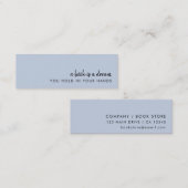 A本は夢だ | 青モダンミニブックマークカード スキニー名刺 (正面/裏面)
