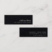 A本は夢の黒ミニモダンブックマークカード スキニー名刺 (正面/裏面)