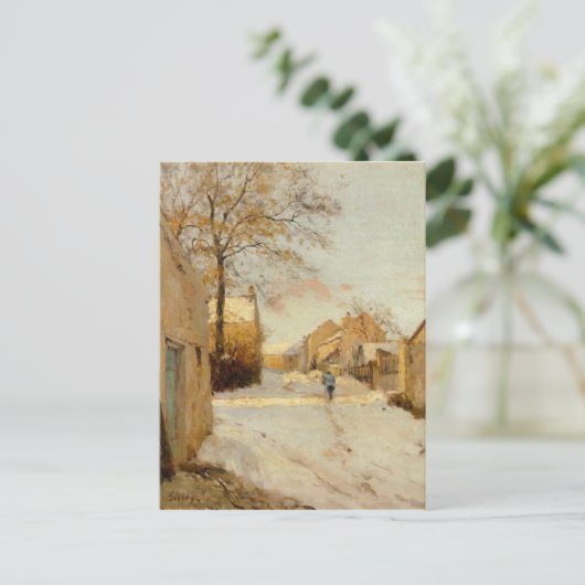 A村の通りインウィンターバイアルフレッド・シスレー ポストカード (スタンド正面)