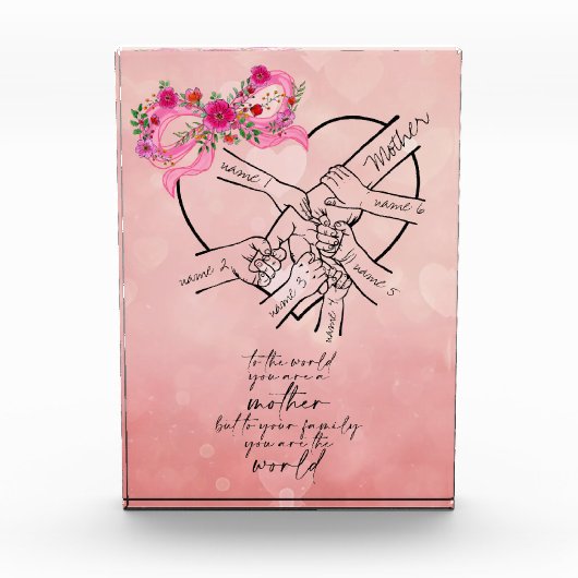 A母ハート：家族のトグを持つ愛 フォトブロック (正面)