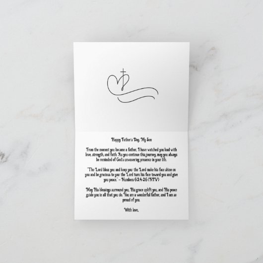 A母賛美：わが子への主の平和 カード (内部)