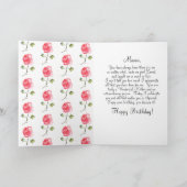 A独身のバラ、誕生日カード カード (内部)