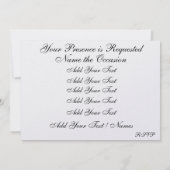 A王室のの結婚パーティー- SRF 招待状 (裏面)