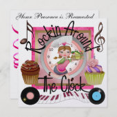 A王室の Cupcake Rockin'パーティー- SRF 招待状 (正面/裏面)