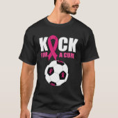 A用サッカー乳がん認識度Kリボンキック Tシャツ (正面)