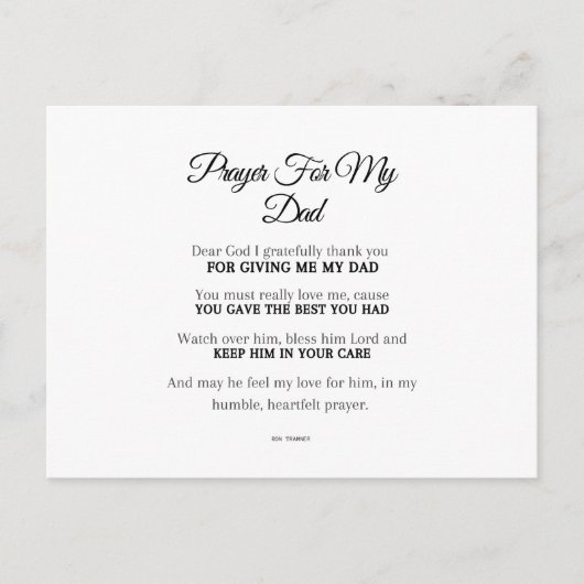 A祈りの言葉のパパ ポストカード (正面)