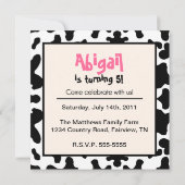 A納屋周囲の庭誕生日-ファームをテーマにしたガール招待状 招待状 (裏面)