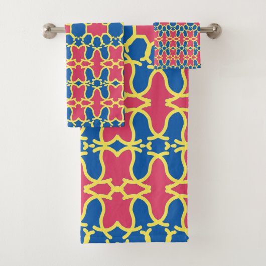 A色の鮮やか生地のプリントパタ数々のーンデザイン バスタオルセット (インサイチュ)