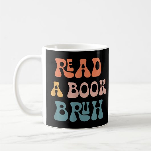 A読 Book Bruh Reader 1970sレトロおもしろいs 読 コーヒーマグカップ (左)