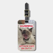 A警告.C.任務中のネコを攻撃するテンプレート ラゲッジタグ (正面縦)