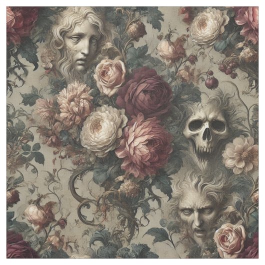 A開花 – ゴシック様式の文タイル ファブリック (見本)