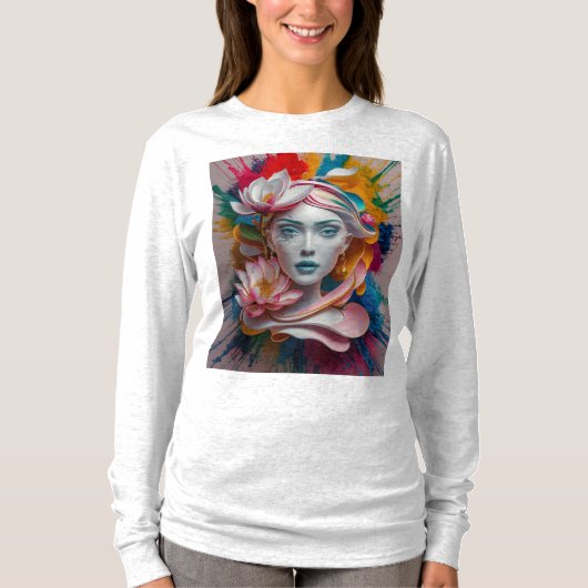 A鮮やかとよくはしゃぐテーマのTシャツ Tシャツ (正面)