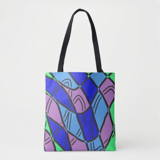 A鮮やかトレンディー多色クラシックデザイン トートバッグ (正面)