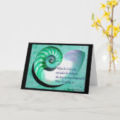 A04 Nautilusシェル感動的引用文カード1 カード (黄色い花)