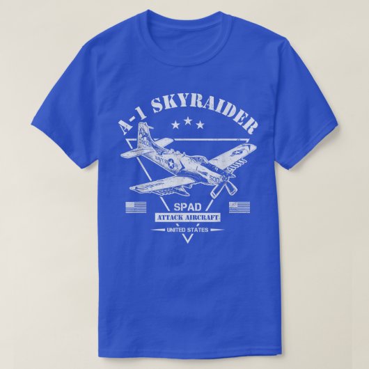 A1スカイレイダーSPAD航空機 Tシャツ (デザイン正面)