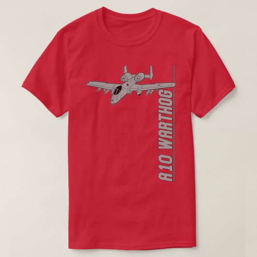 A10ワルソグ・サンダーボルトIIジェット戦闘機 Tシャツ (デザイン正面)