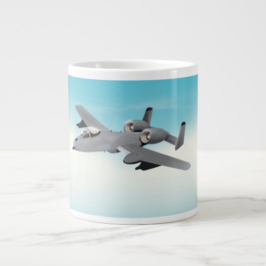 A10軍用機イラスト ジャンボコーヒーマグカップ (正面)