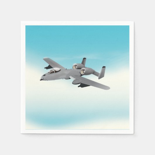 A10軍用機イラスト スタンダードカクテルナプキン (正面)