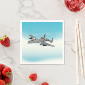 A10軍隊飛行機イラストレーション スタンダードカクテルナプキン (インサイチュ)