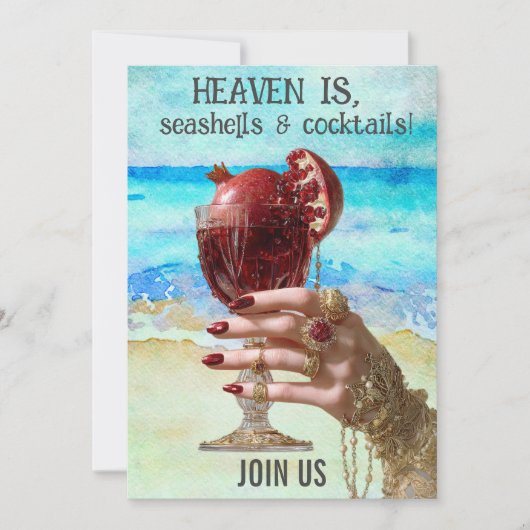 *~*  A101 ビーチカクテル6 フォト バチェロレッテ インビ 招待状 (正面)