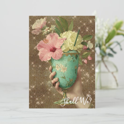 *～* A101 フォト10 オーナメント コクテル バチェロレッテ 招待状 (スタンド正面)