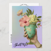 *～* A101 フォト 優雅なコックテイル 10 卒業パーティー 招待状 (正面/裏面)