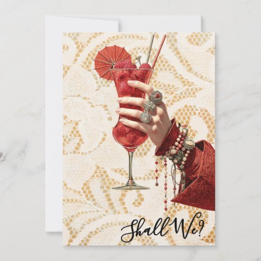 *～* A101  華やかなコクテール 写真4  花嫁候補 招待状 (正面)