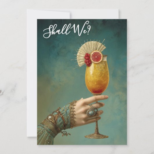 *～* A101  華麗なコクテールパーティーの写真  24 枚  花嫁のお別れパーティー 招待状 (正面)