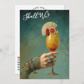 *～* A101  華麗なコクテールパーティーの写真  24 枚  花嫁のお別れパーティー 招待状 (正面/裏面)