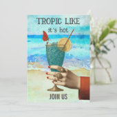 *~*  A101 21 ビーチ コクテイル フォト バチェロレッテ 招待状 (スタンド正面)