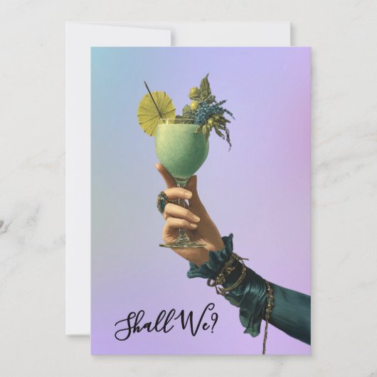 ＊＊＊ A101 2 カクテル  フォト  華麗  プレゼント  結婚前のお祭り 招待状 (正面)