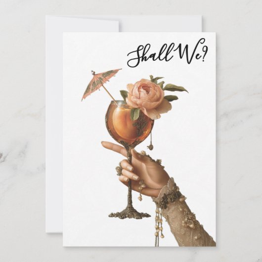 *～* A101 3 装飾的なコックテール 写真  プレゼント 招待状 (正面)