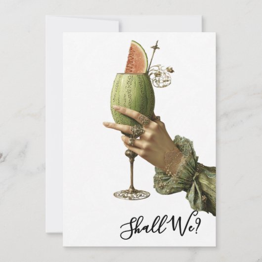 *～* A101 4  豪華なコックテイルの写真  花嫁のお別れパーティー 招待状 (正面)