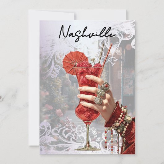 *~* A101 Cocktail PHOTO Nashville  Nashville 16 BA 招待状 (正面)