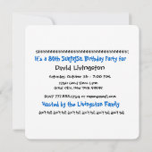 A12WZ10代のの任意またはトゥイーンのサプライズ誕生日バルーン 招待状 (裏面)