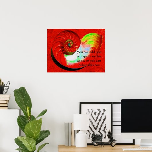 A15 Nautilus Shell Poster - With Your Text - 3 ポスター (ホームオフィス)