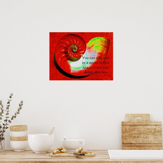 A15 Nautilus Shell Poster - With Your Text - 3 ポスター (キッチン)