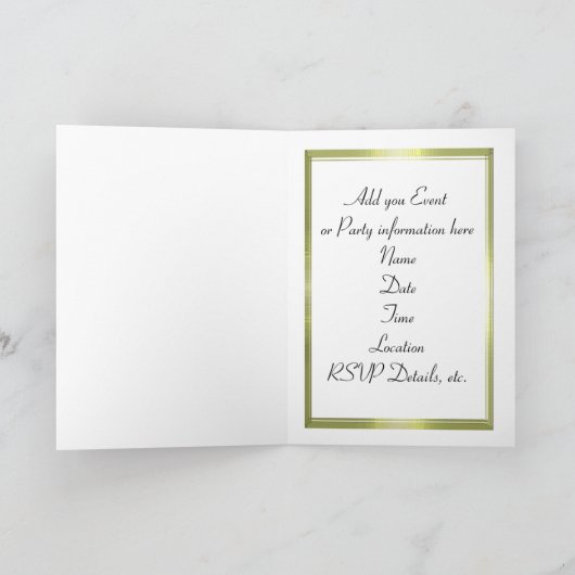 A1 50周年記念金ゴールドブラックダマスク写真 招待状 (内部)