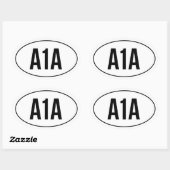 A1A オーバルハイウェイ ナンバー 楕円形シール (シート)
